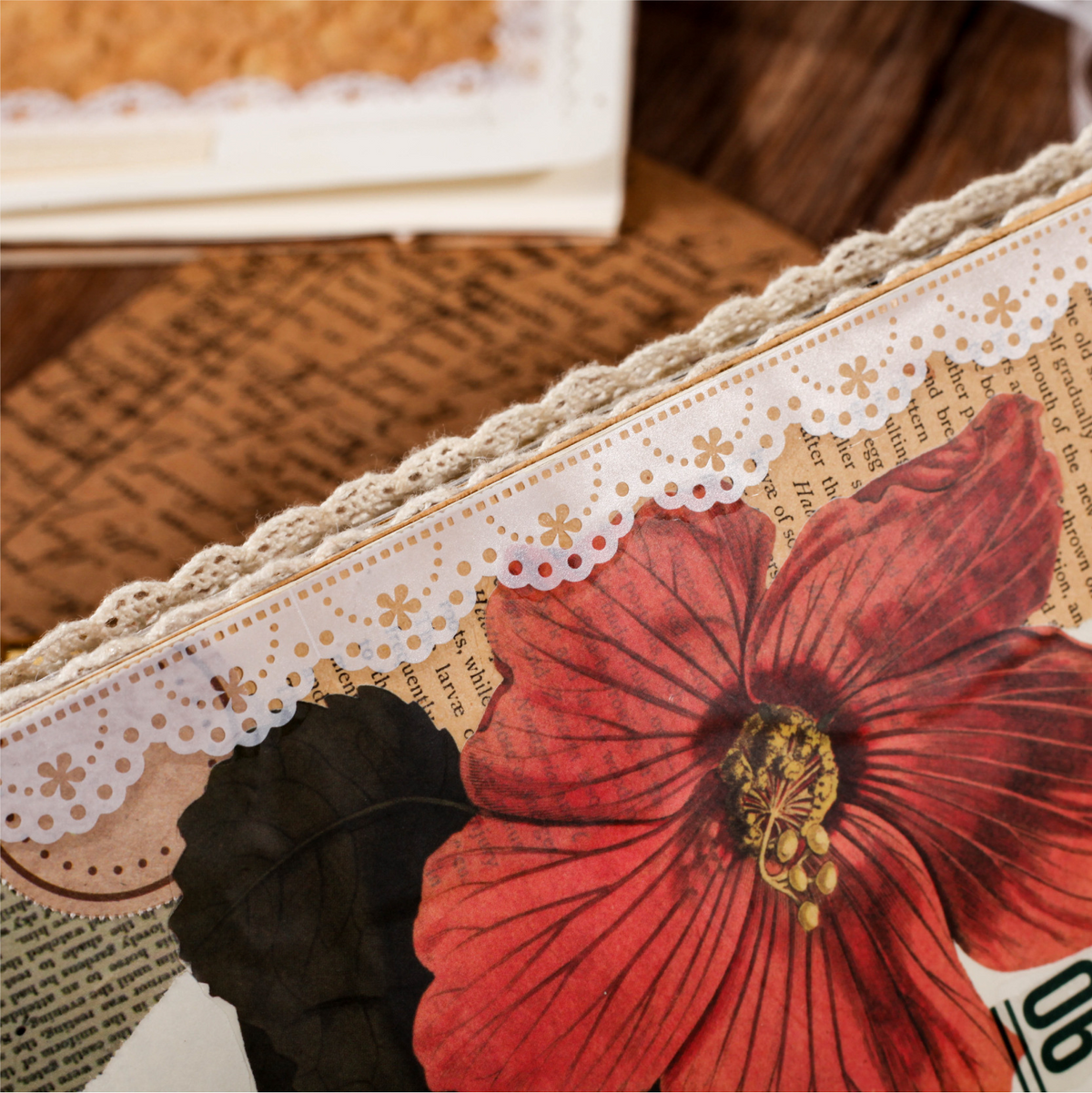 Lotte Lace Series Lace Trim Journaling Material Recycling Stickers Creative Stickers