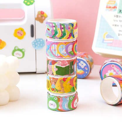 Cute, borderless, irregularly shaped washi tape; adorable elements for journaling.