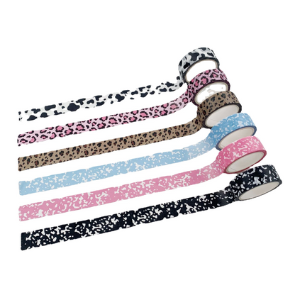 Milk-patterned leopard print washi tape, marble pattern DIY journal/diary