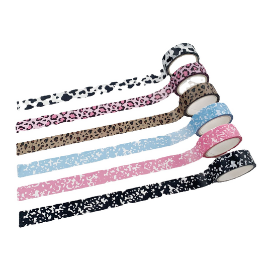 Milk-patterned leopard print washi tape, marble pattern DIY journal/diary