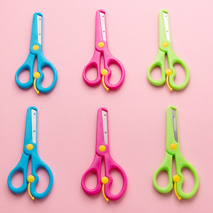 Children's scissors, craft safety toys, stationery, kindergarten paper cutting, student art portable scissors