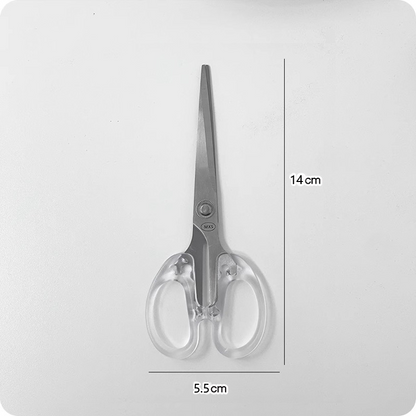 Transparent minimalist handmade scissors for journaling and art.